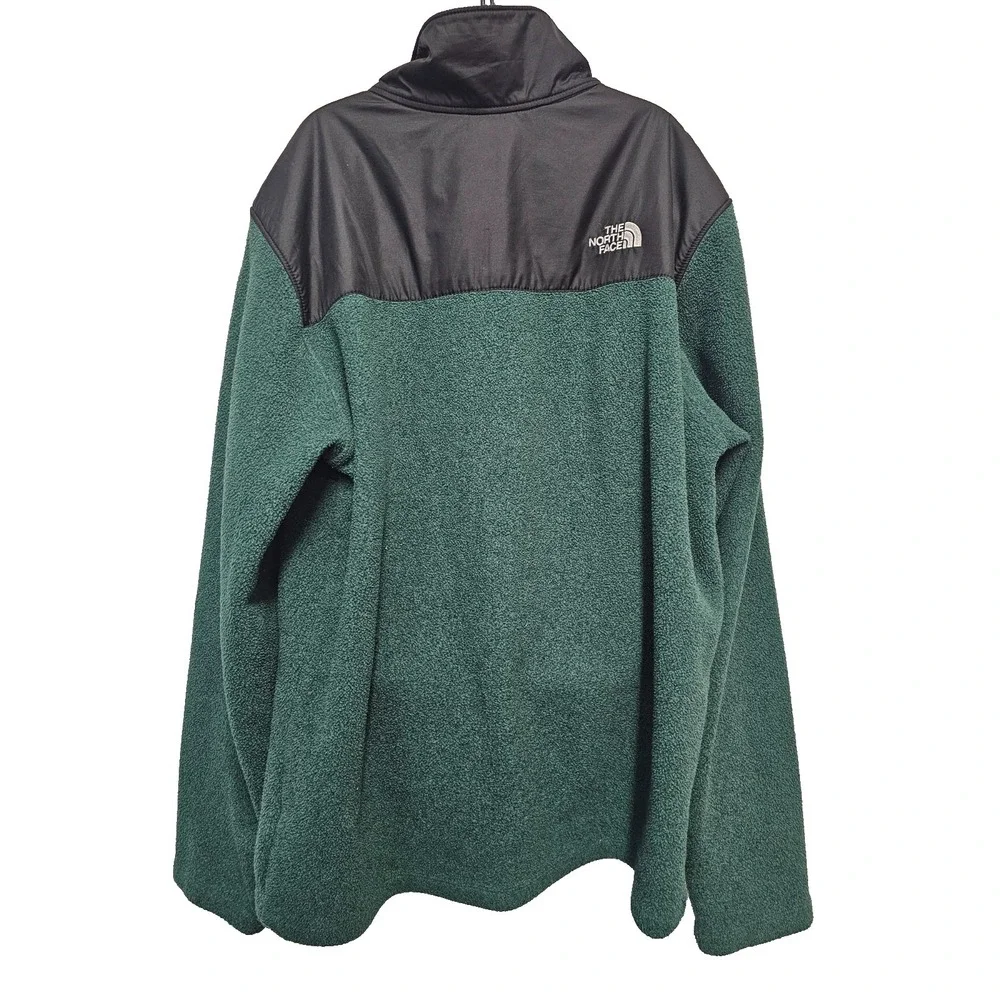 The North‎ Face 1/2 zip pullover green and black fleece jacket Youth XL (18-20)